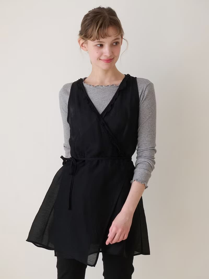 Frill layered dress_Black