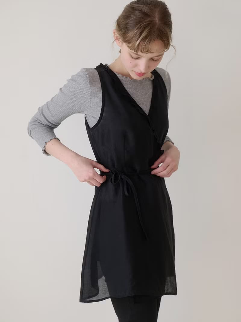 Frill layered dress_Black