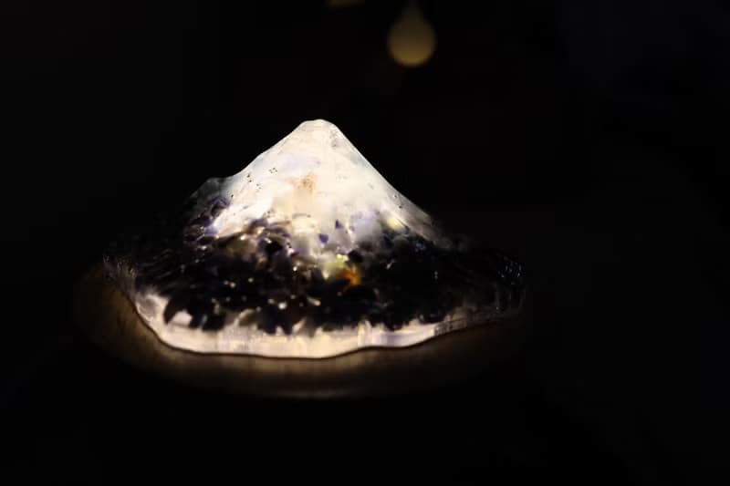 【母親節禮物】藍色富士山-輕透感天然水晶礦石擺件擺台奧根塔