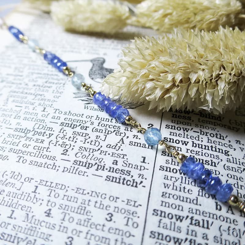 VIIART。公爵夫人。坦桑石摩根石海藍寶石14KGF/14K注金包金手鍊