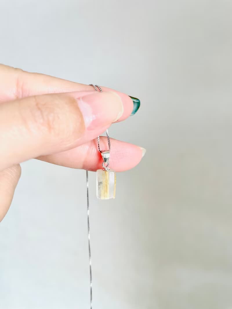 無盡迴圈【鈦晶透體925銀項鍊】透體金條精品等級美物/一物ㄧ拍