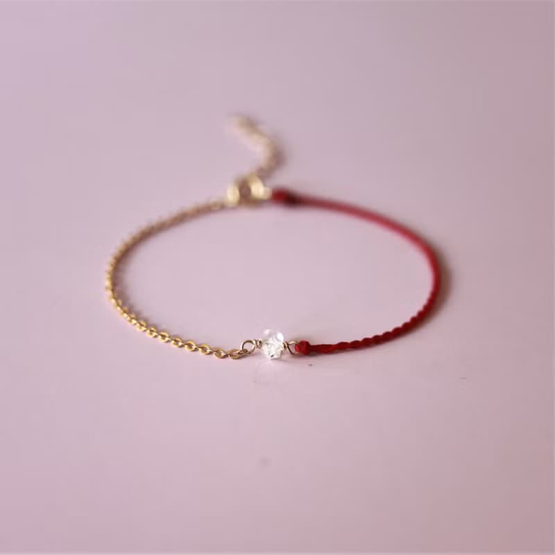 【禮物】獻上祝福 信念勇氣 14k注金手鍊+ 紅蠟線 生日、祝