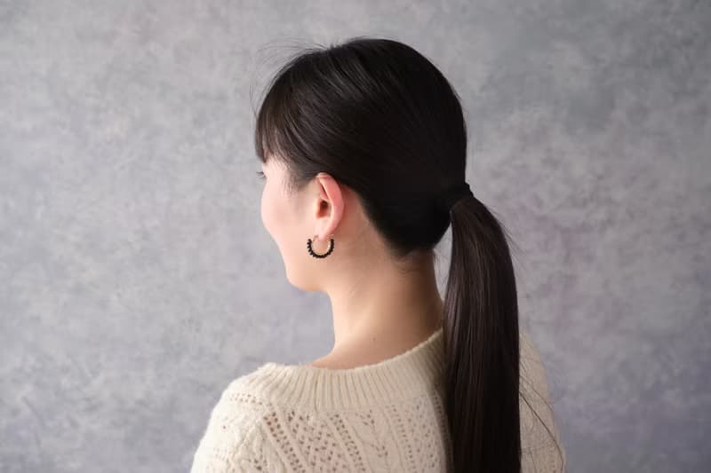 HappyCircle1.9cm│天然黑尖晶石雙層款 14kgf 耳夾 生日 禮物