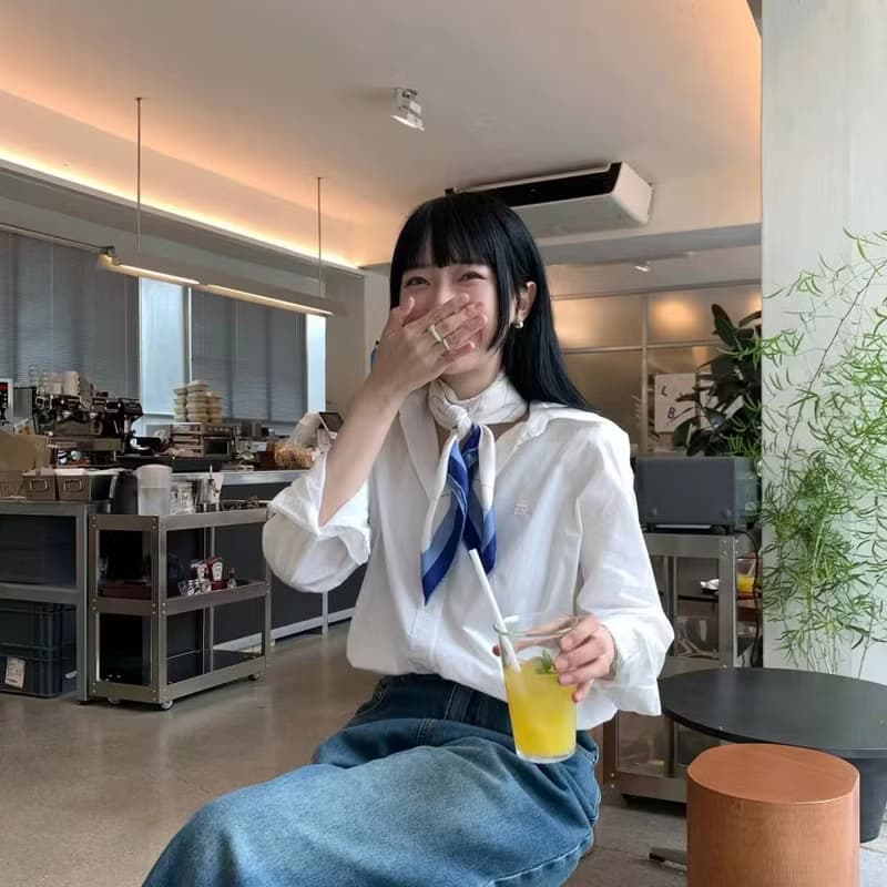 retar 藍邊細紋原創桑蠶絲斜紋圍巾披肩大小絲巾方絲真絲法式復古
