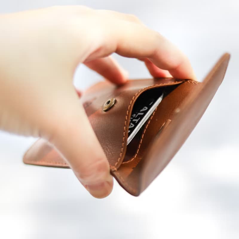 【24hr快速出貨】扣式真皮識別證件套-075027 四色 名片夾