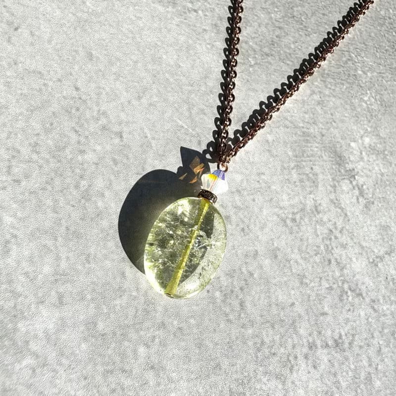 Crystal Necklace Perfume Bottle Motif Swarovski Simple Elegant Daily Green