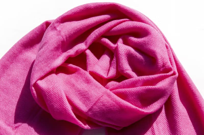 喀什米爾Cashmere/羊絨圍巾/純羊毛圍巾披巾/戒指絨披肩-玫瑰亮粉