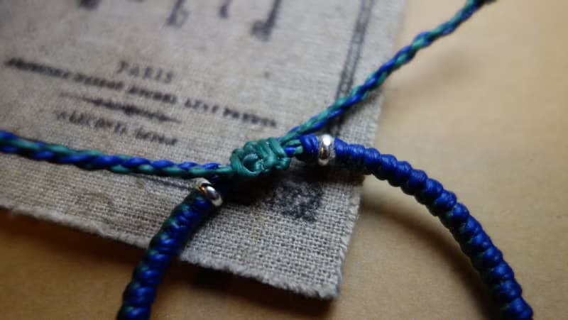 大衛之星六芒星 925純銀蠶絲蠟線編織手鍊/ Hexagram 925 silver