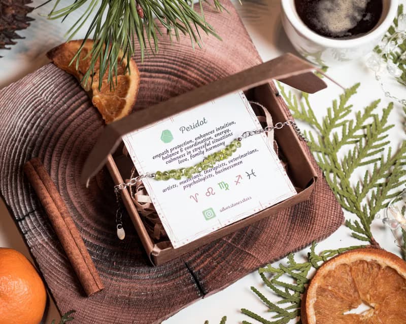 Peridot Bracelet, Olivine,925 Silver, Pisces stone, Sagittarius gem, Leo crystal