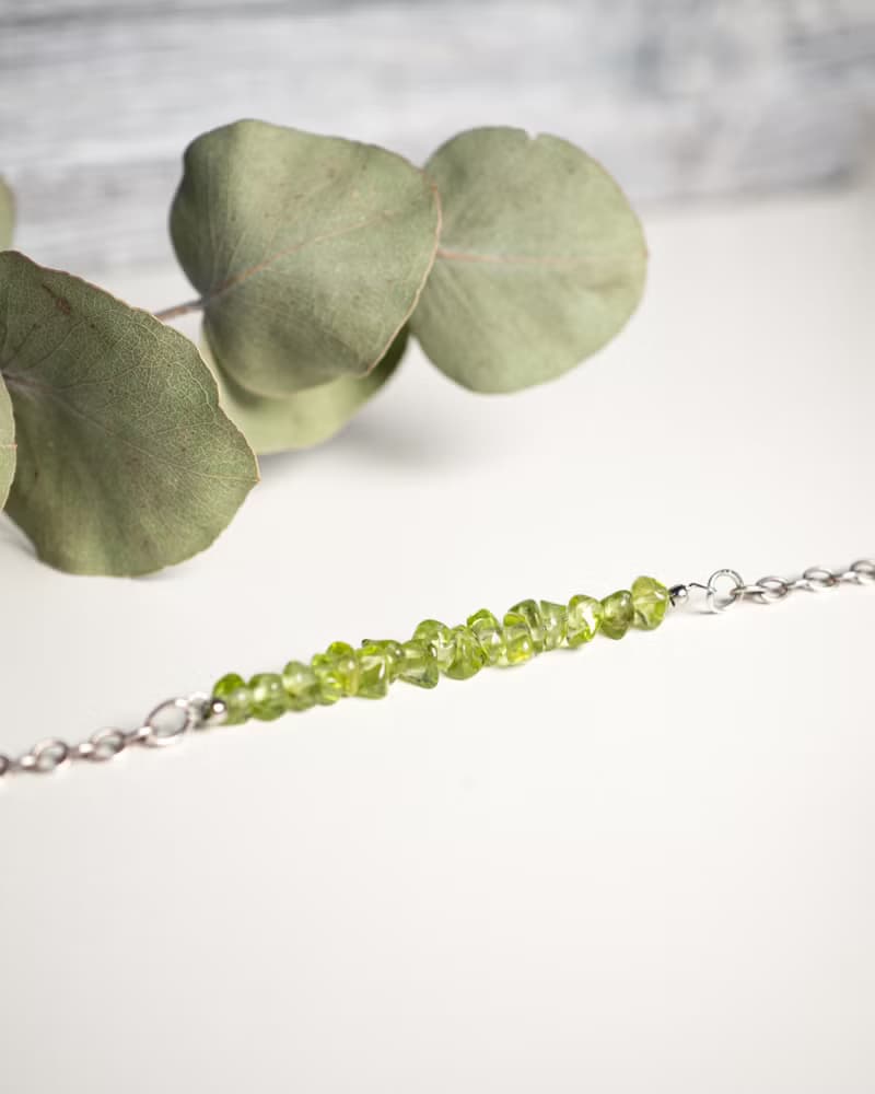 Peridot Bracelet, Olivine,925 Silver, Pisces stone, Sagittarius gem, Leo crystal