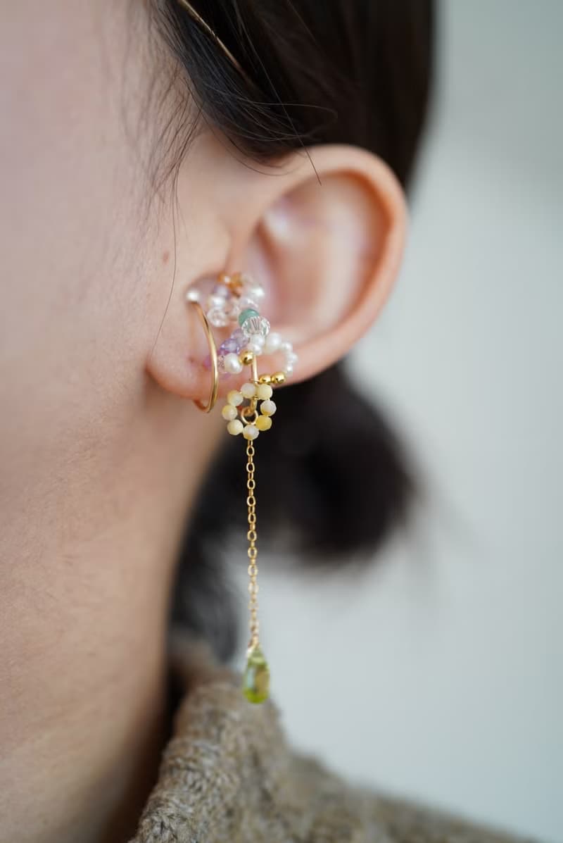 14kgf peridot イヤーカフ【片耳　one ear】