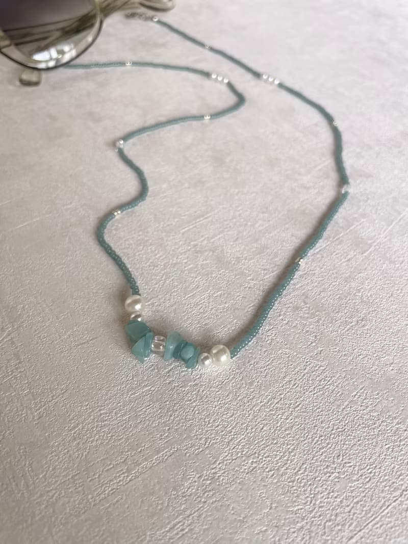 湖水綠珍珠 項鍊 眼鏡鍊 手鍊 口罩鍊 耳機鍊