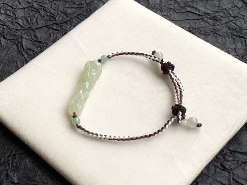 快速出貨 天然緬甸玉翡翠 玉兔 編織款手鍊 送禮 開運 貴人