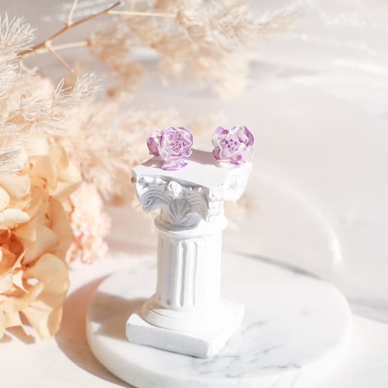 純。花雨露 / 日本樹脂創作。複合式媒材。925純銀