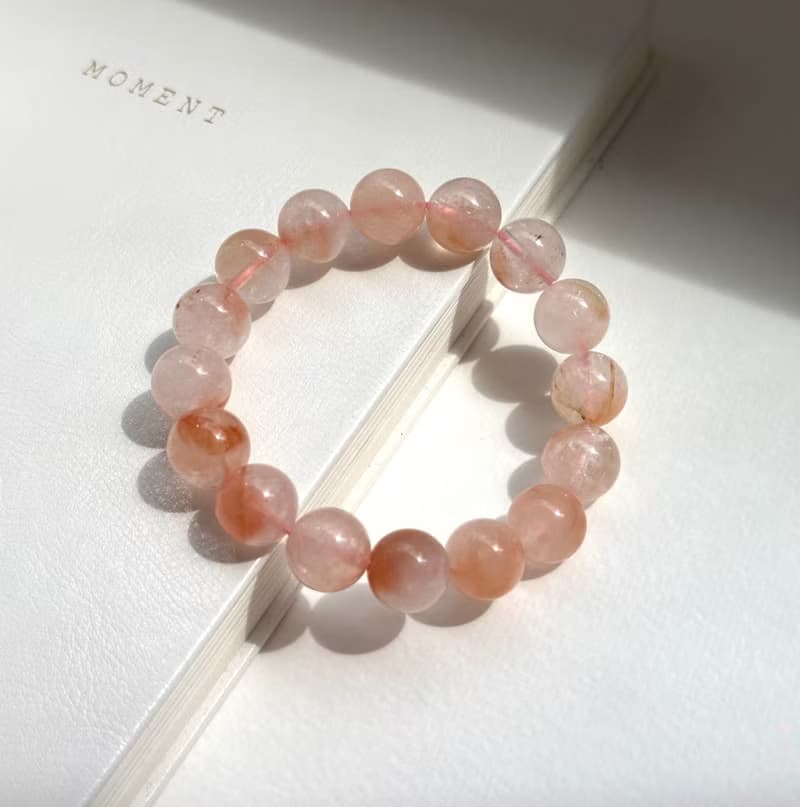 紅兔毛天然水晶手鏈手串