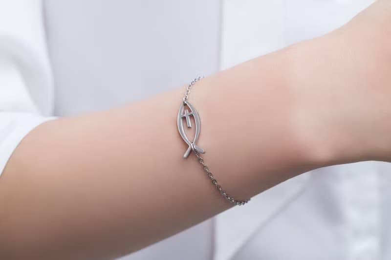 抗敏醫療鋼 五餅二魚手鍊