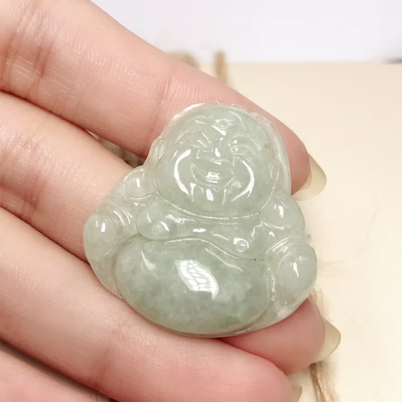 淡綠翡翠彌勒佛 | 天然緬甸玉A貨翡翠 | 送禮