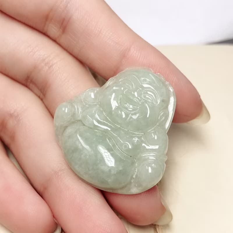 淡綠翡翠彌勒佛 | 天然緬甸玉A貨翡翠 | 送禮