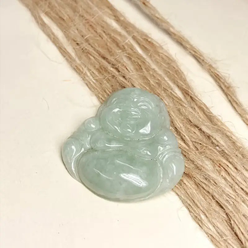 淡綠翡翠彌勒佛 | 天然緬甸玉A貨翡翠 | 送禮