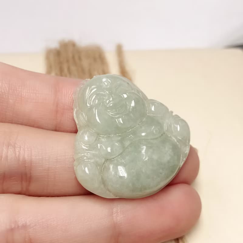 淡綠翡翠彌勒佛 | 天然緬甸玉A貨翡翠 | 送禮