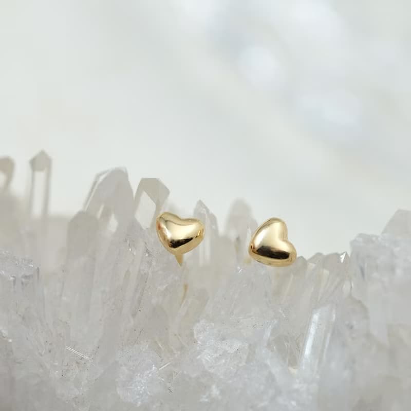 18K小愛心耳針