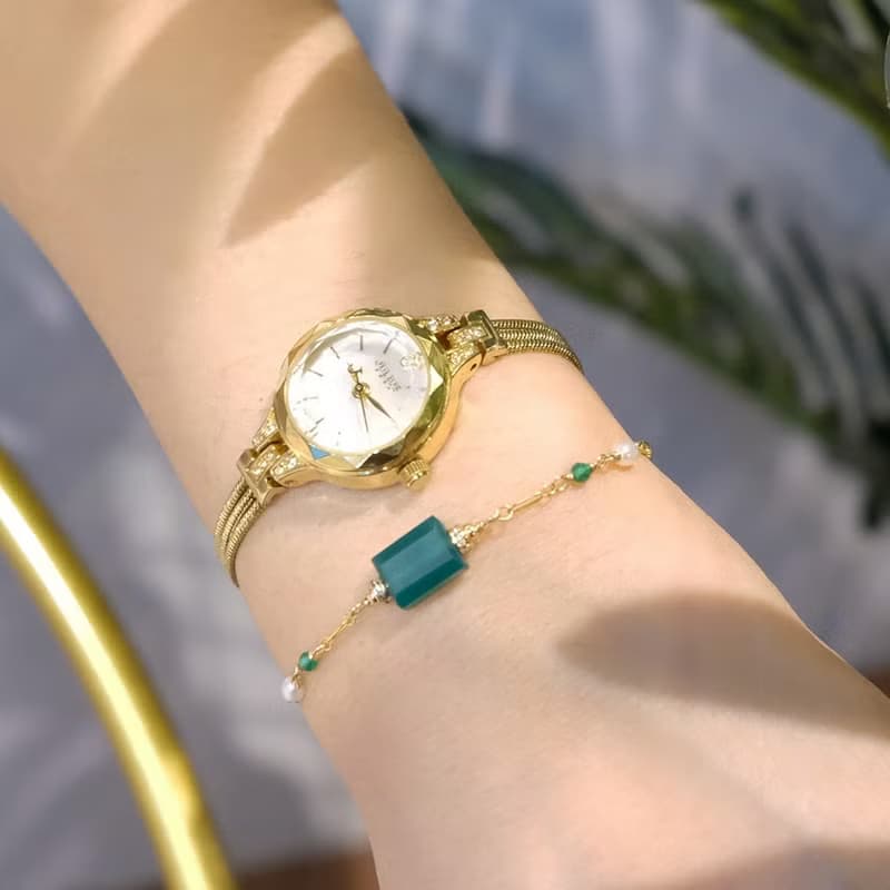 靜謐時光 - 14K包金綠玉髓手鍊