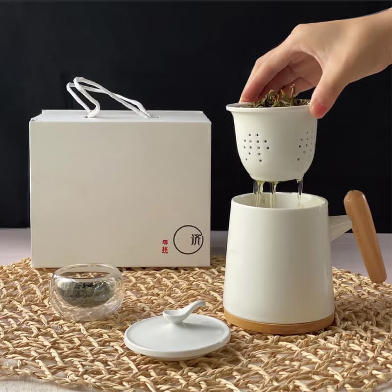 木柄馬克杯禮盒 | 陶瓷磨砂 | 送禮小物 | 辦公室茶杯 | 精美茶器