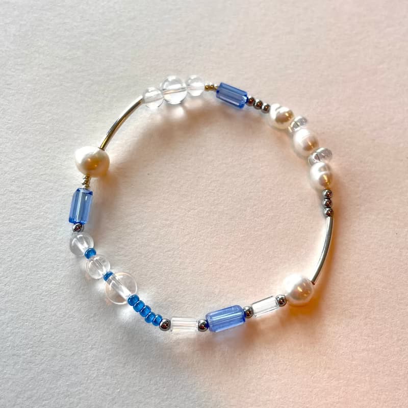 Blue Pearl Crystal Bracelet 008