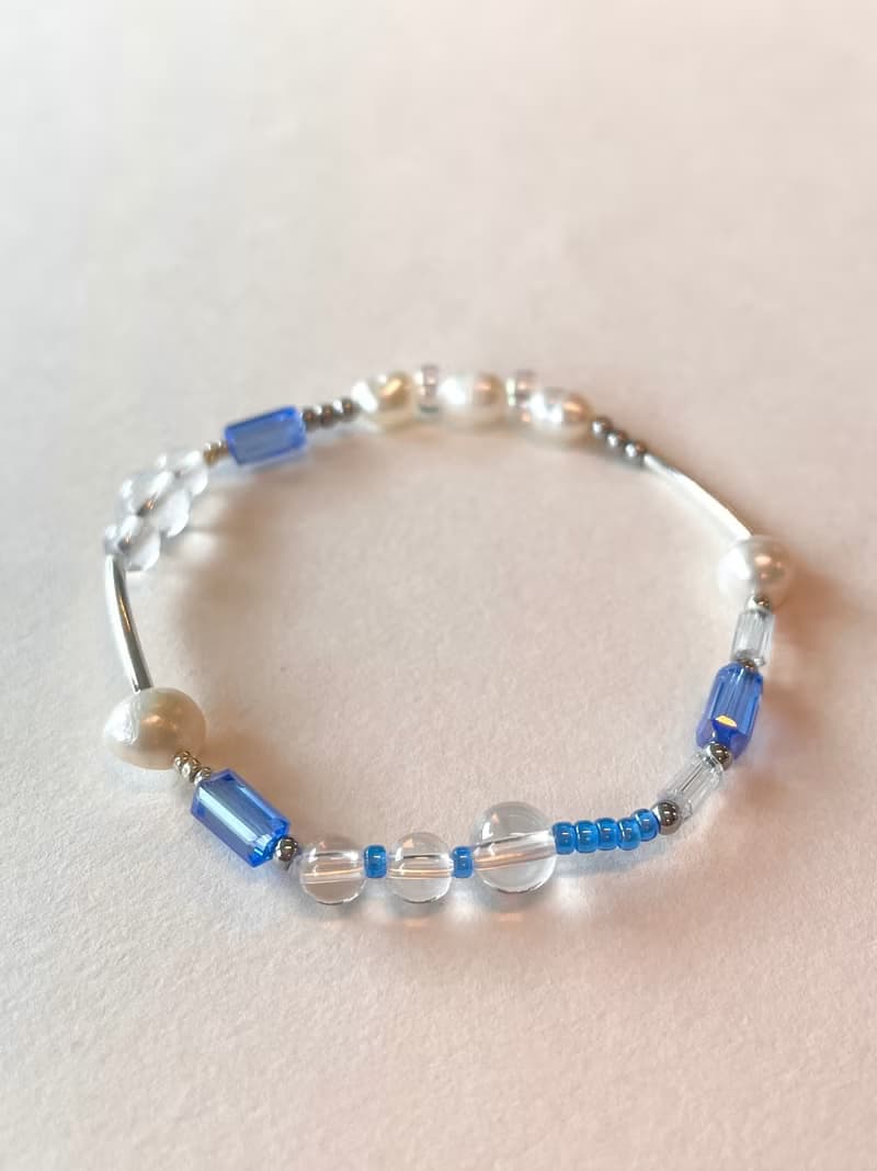 Blue Pearl Crystal Bracelet 008