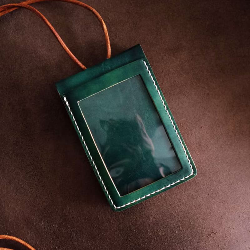染製雙層證件套。手縫皮革材料包。BSP021