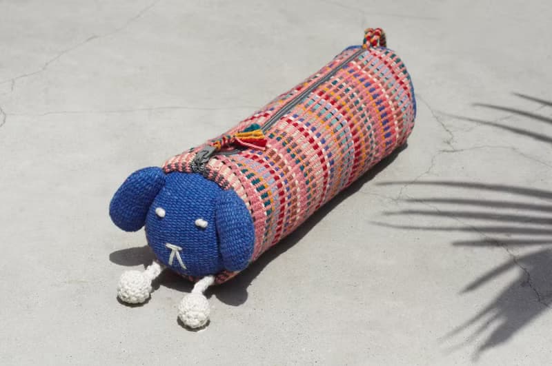 文房具 手工織布長型動物收納包/筆袋/化妝包/筆盒-貓 狗 兔子