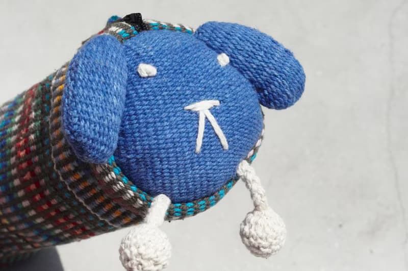 文房具 手工織布長型動物收納包/筆袋/化妝包/筆盒-貓 狗 兔子