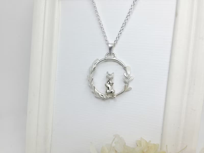 貓奴 生日 週年 愛情 情人節禮物 手工訂作 純銀花圈聊天貓項鍊