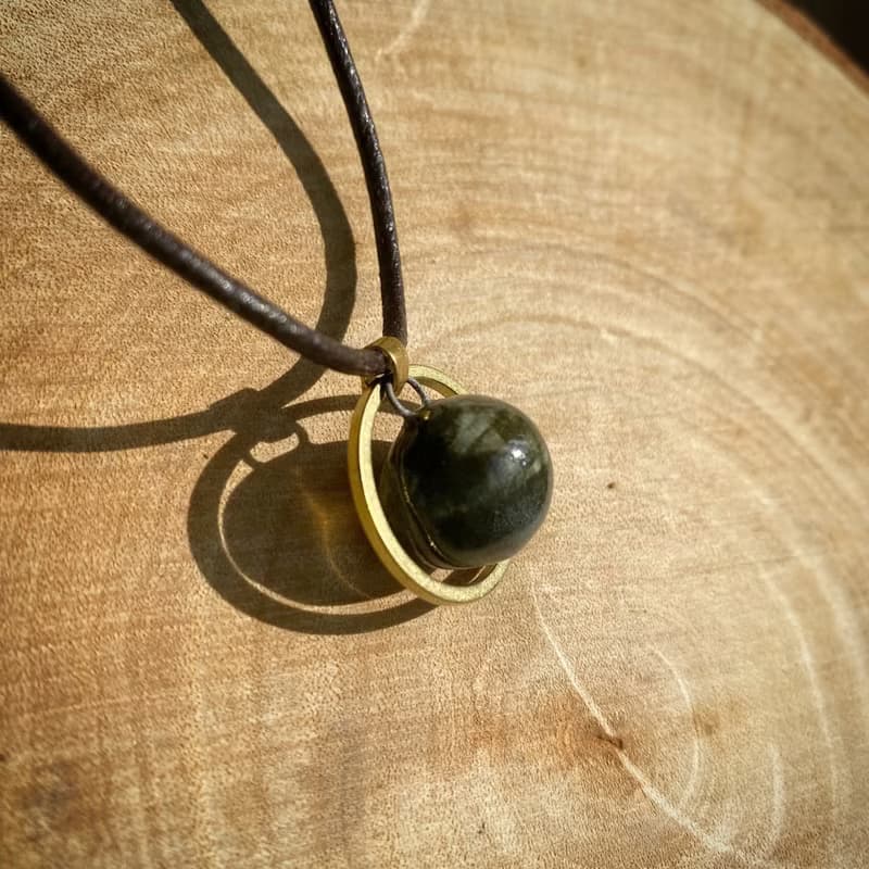 【擴香項鍊】香水精油項鍊-沉靜苔綠釉|手作陶藝