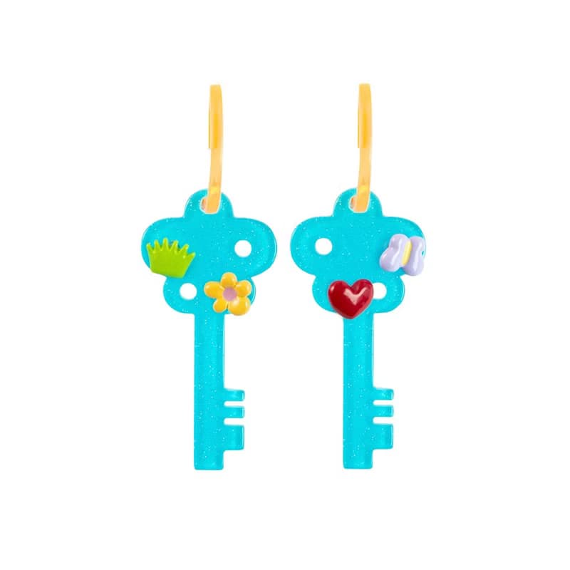 可愛童趣鑰匙耳環DIY可替換小耳釘耳飾耳夾