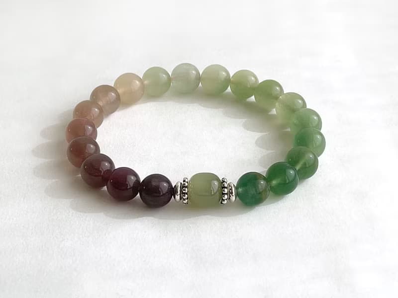 寶石系 質玉9.5 天然礦石 漸層螢石 和田玉 925純銀 手鍊