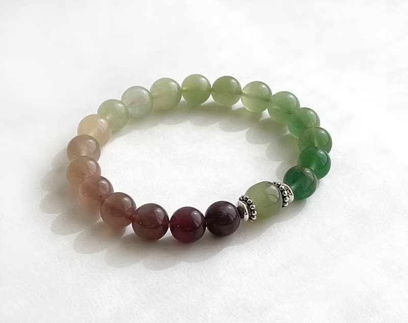 寶石系 質玉9.5 天然礦石 漸層螢石 和田玉 925純銀 手鍊