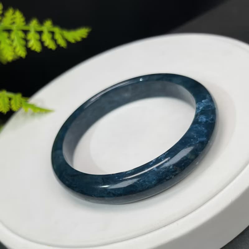 藍線石手鐲 56+MM 漸變深藍白 女式手環 解壓直覺溝通 清理負能量