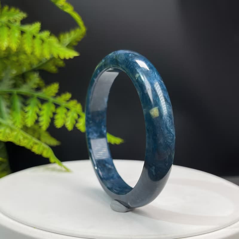 藍線石手鐲 56+MM 漸變深藍白 女式手環 解壓直覺溝通 清理負能量