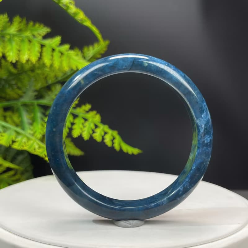 藍線石手鐲 56+MM 漸變深藍白 女式手環 解壓直覺溝通 清理負能量