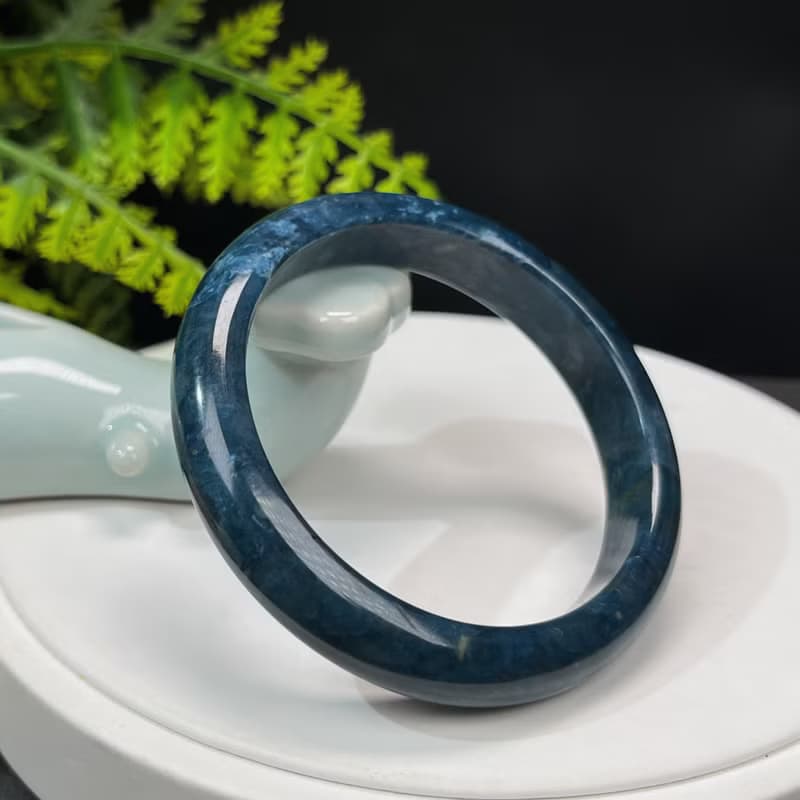 藍線石手鐲 56+MM 漸變深藍白 女式手環 解壓直覺溝通 清理負能量