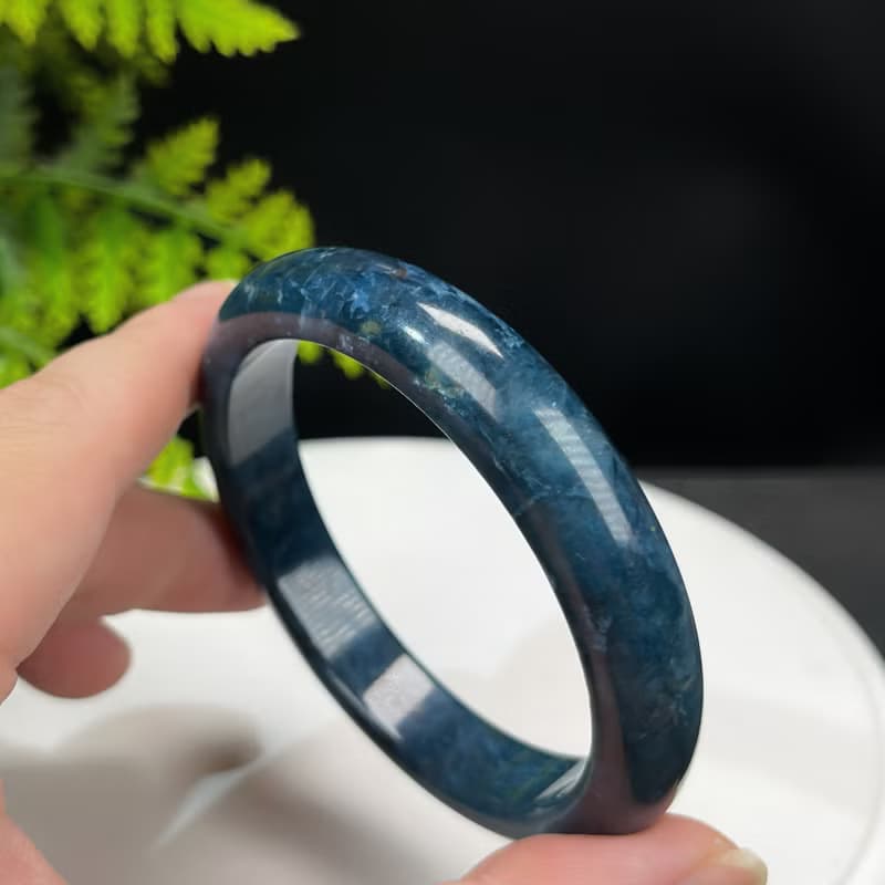 藍線石手鐲 56+MM 漸變深藍白 女式手環 解壓直覺溝通 清理負能量