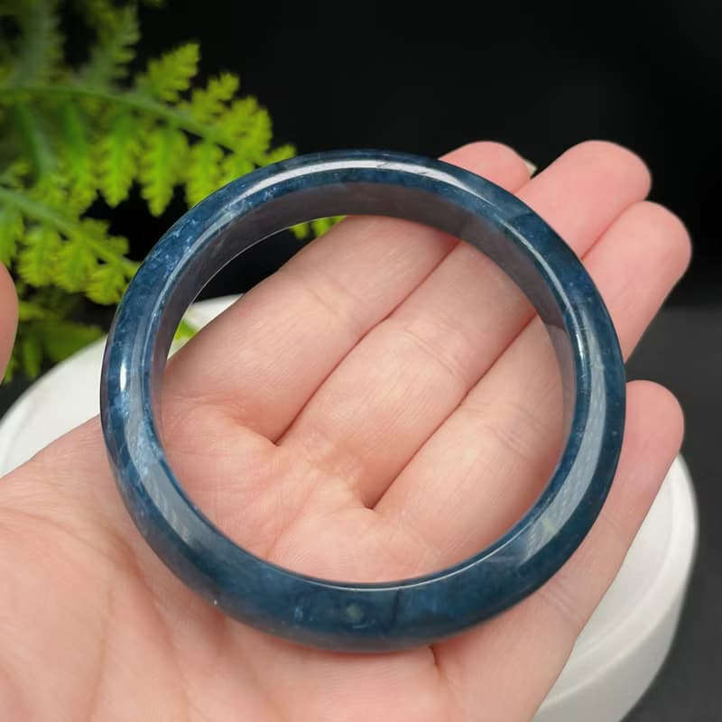 藍線石手鐲 56+MM 漸變深藍白 女式手環 解壓直覺溝通 清理負能量