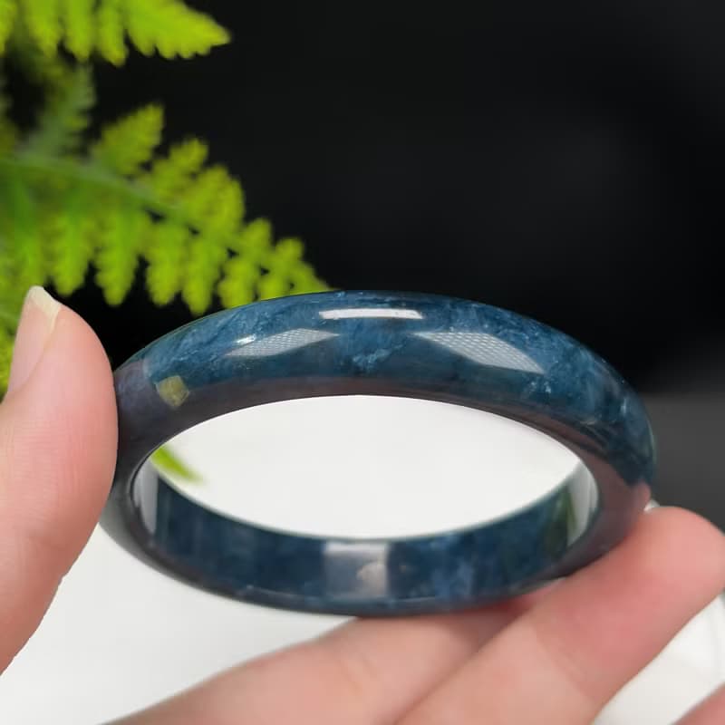 藍線石手鐲 56+MM 漸變深藍白 女式手環 解壓直覺溝通 清理負能量