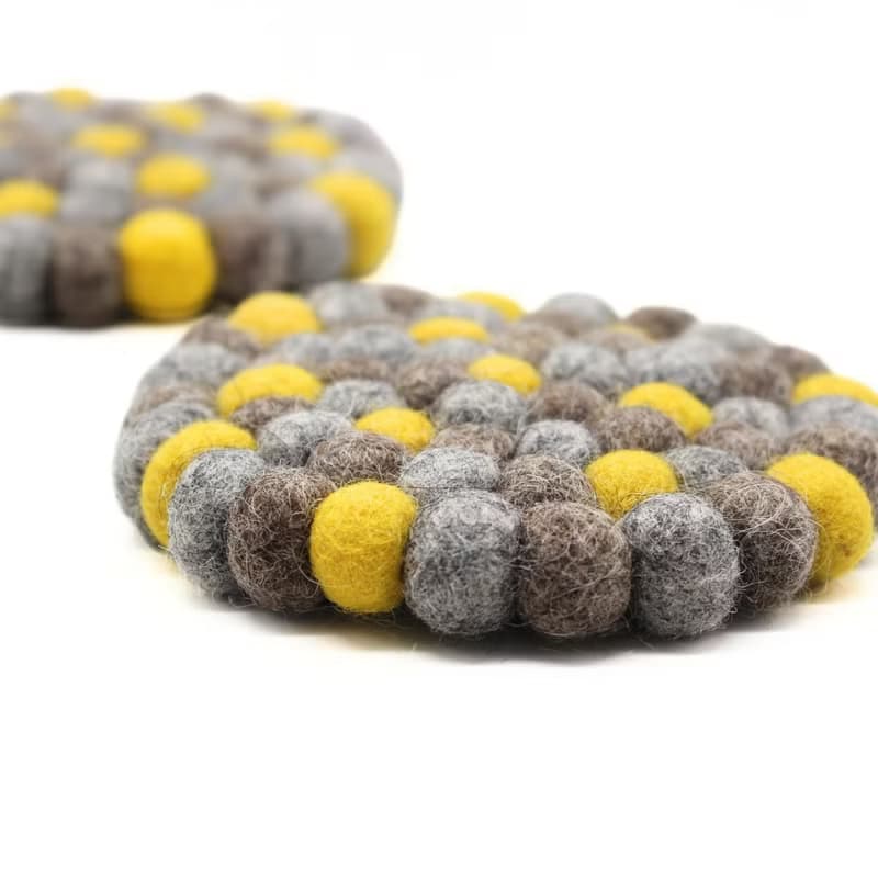 手工羊毛氈杯墊 隔熱墊 圓形隔熱墊 喬遷禮物