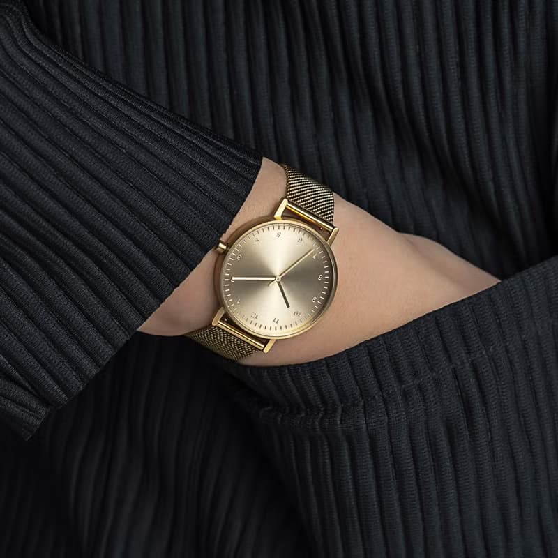 BIJOUONE彼樹灣 B60系列 金色 鋼帶款 極簡設計男女精鋼防水手錶