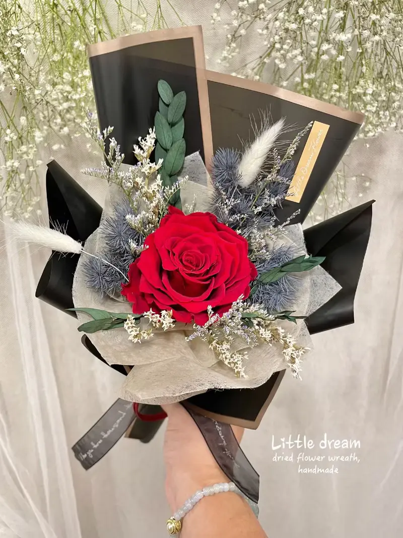 | 小夢境花藝 | 厄瓜多XL永生紅玫瑰花束 大玫瑰花 情人節花束