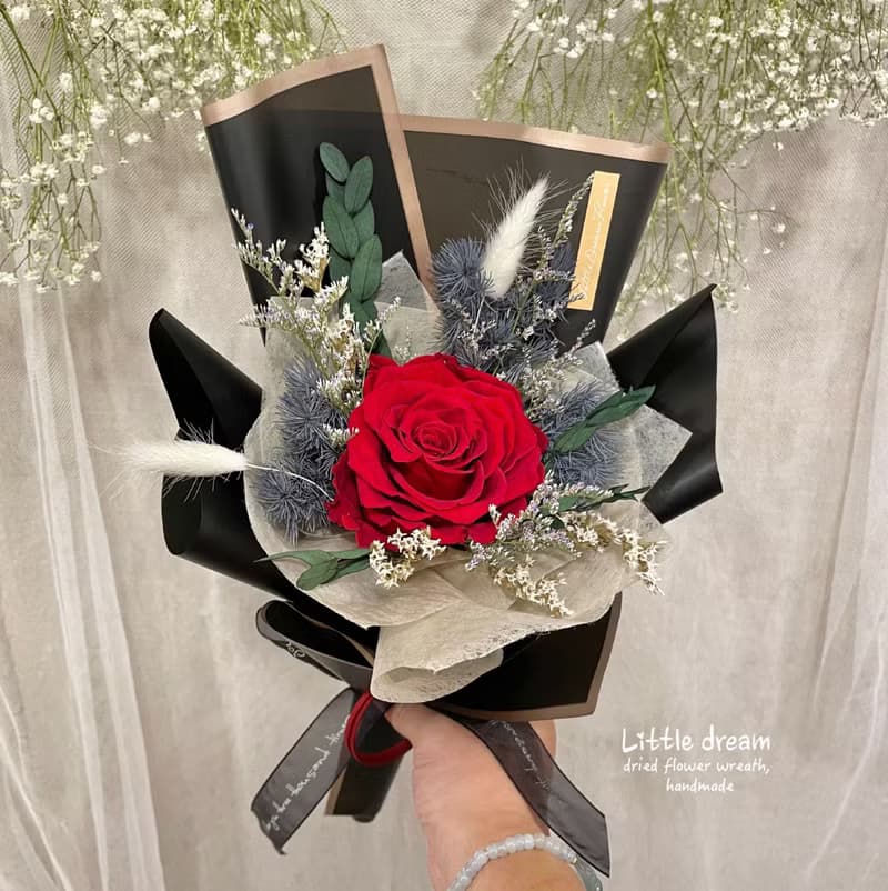 | 小夢境花藝 | 厄瓜多XL永生紅玫瑰花束 大玫瑰花 情人節花束