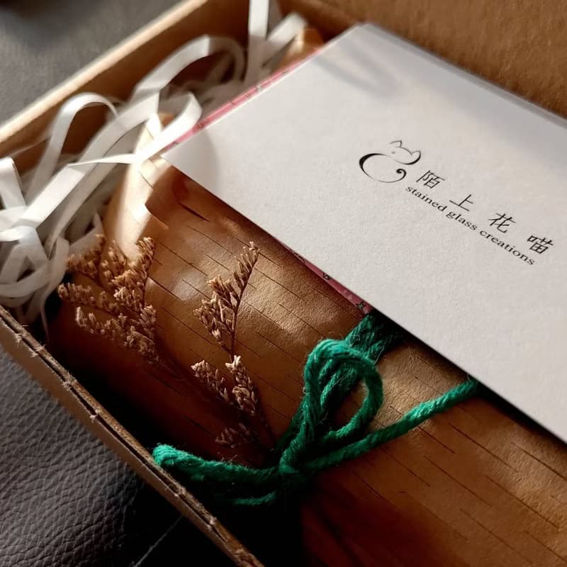 玻璃線香座 /花插 白花琉璃球
