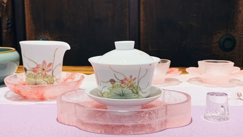 琉璃 海棠 粉彩 壺承